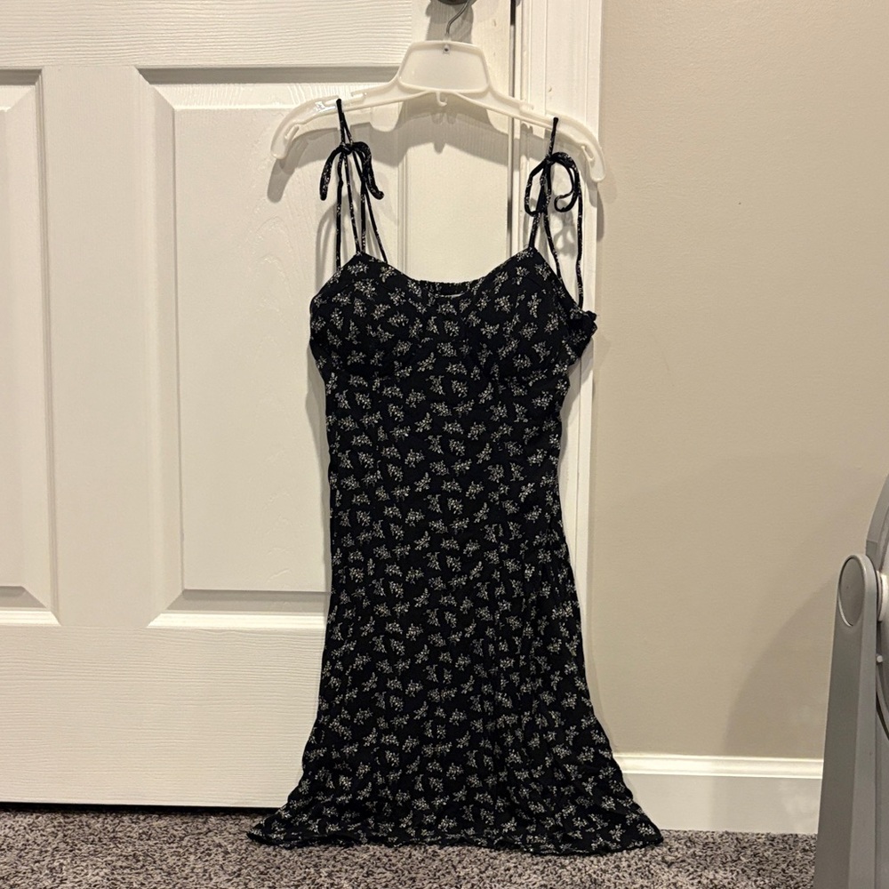 Black Floral American Eagle Spaghetti Strap Dress